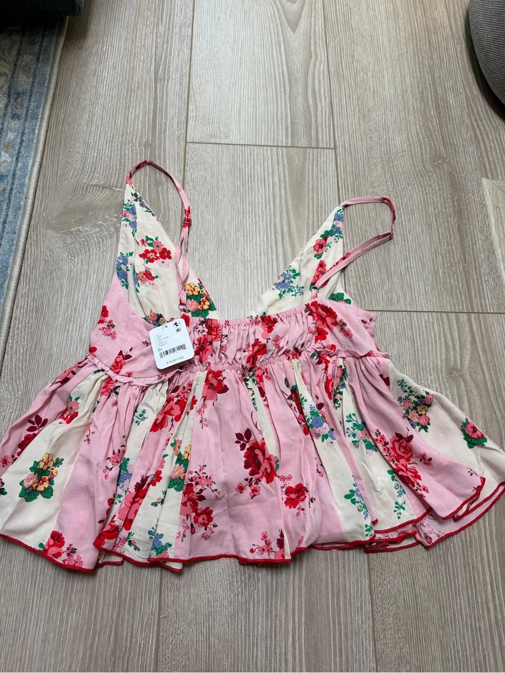 Free People Tillie Babydoll Top floral indie boho flowerchild coquette femme